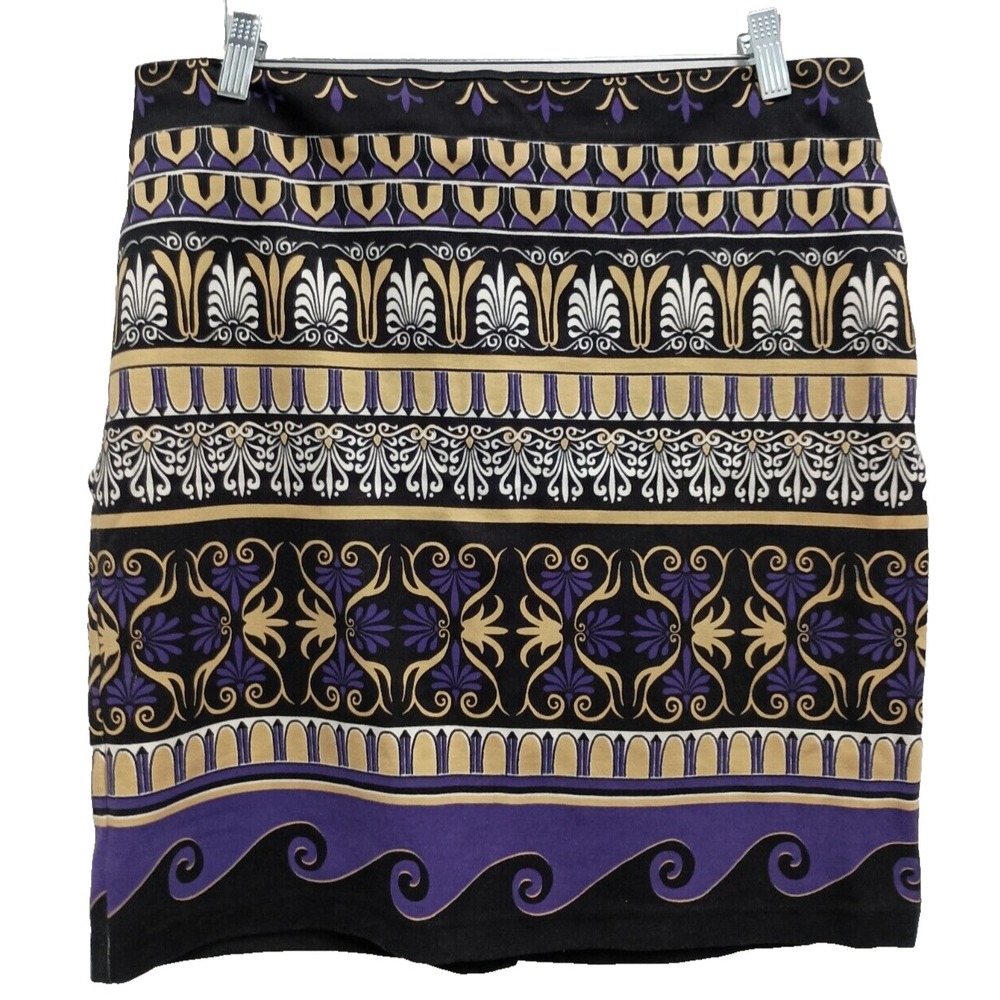 J. Mclaughlin Mini Skirt Womens Size 8 Floral Catalina Cloth Wearable Art BOHO